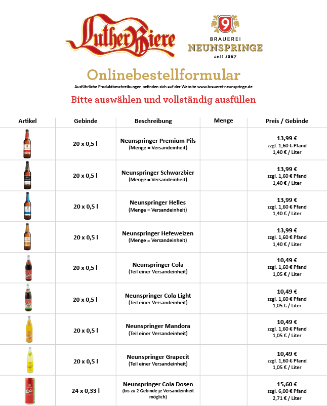 Bestellformular